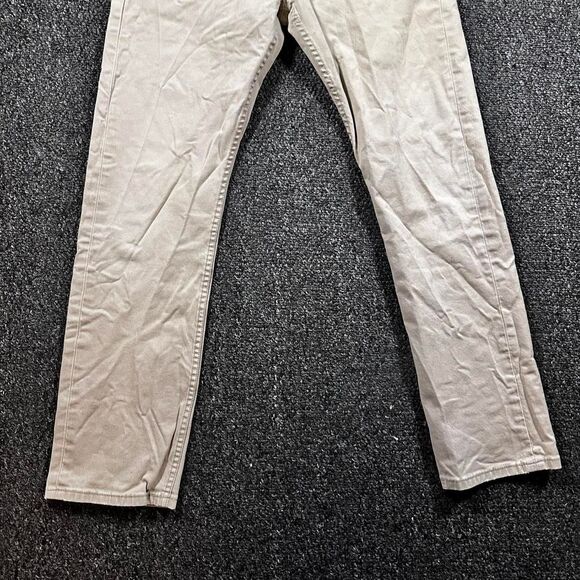 Levi's 513 Chino Men’s W33 L32 Beige Cotton Slim Straight Casual Workwear - Picture 4 of 6